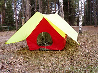 Бескаркасная палатка 